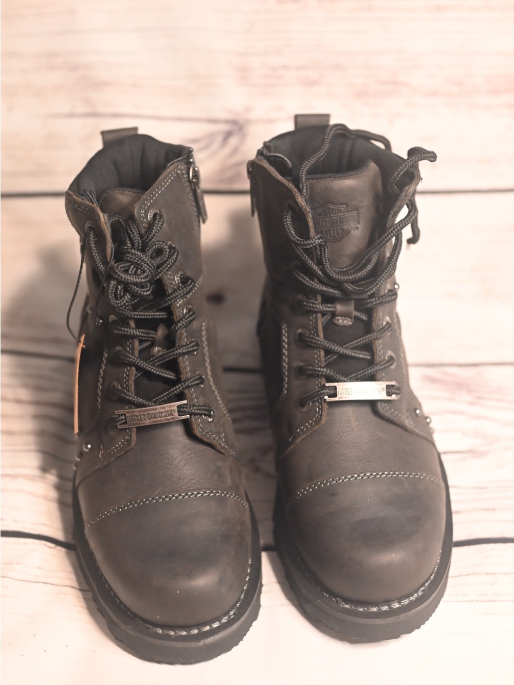 Harley-Davidson women’s Dark Brown Lace-Up Motorcycle Boots